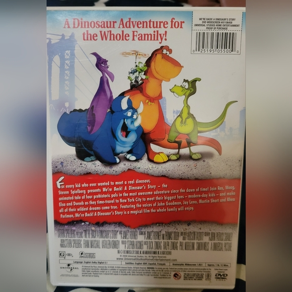 We're Back! A Dinosaur's Story DVD (1993) Steven Spielberg - Picture 2 of 2